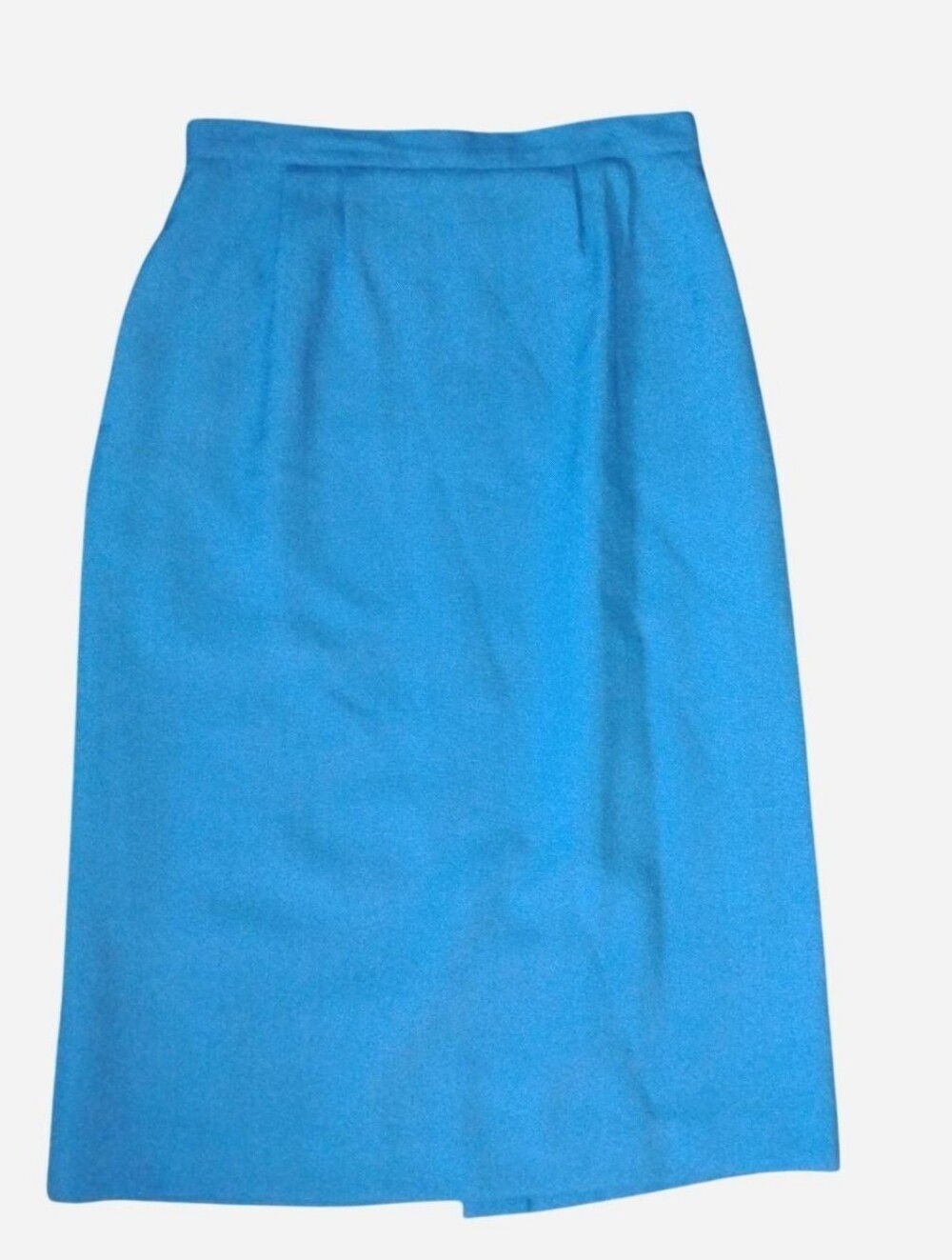 Worthington Vintage Blue Pleated Straight Midi Skirt Size 14